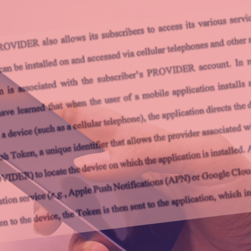 A Warrant Showing the U.S. Government Is Monitoring Push Notifications