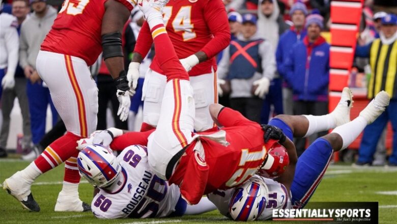 VIEW– Bills’ Defender Pulls Patrick Mahomes Helmet off his Head But Escapes Punishment