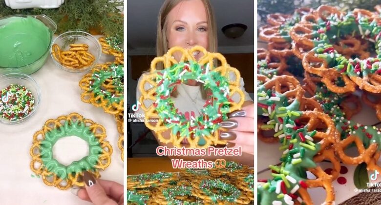 How to Make No-Bake Christmas Pretzel Wreaths for a Super Festive Treat