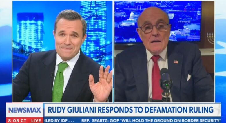 Rudy Giuliani Hits Newsmax Host With A Wild Defamation Case Ask On Live Television