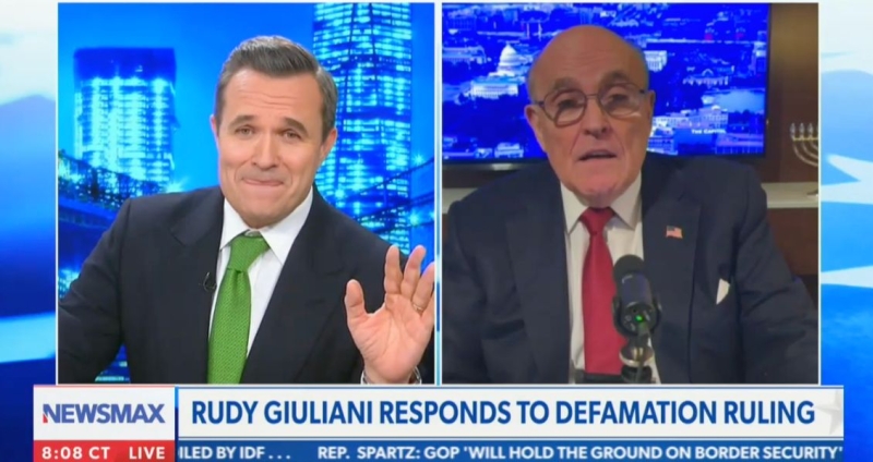 Rudy Giuliani Hits Newsmax Host With A Wild Defamation Case Ask On Live Television