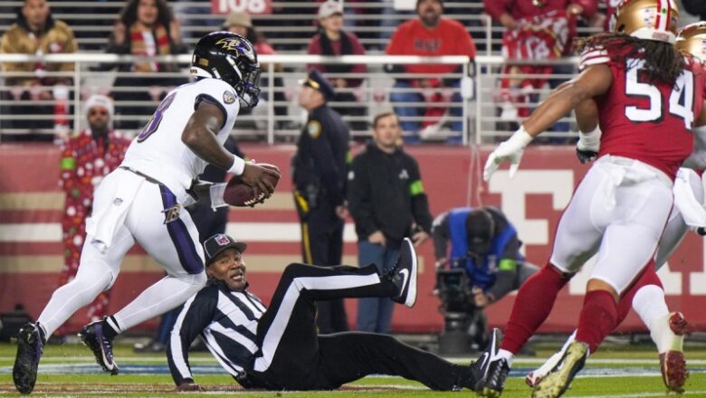 NFL main causes Ravens security after falling, tripping Lamar Jackson in the end zone vs. 49ers