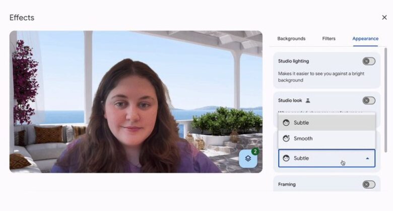 Google Meet’s face touch-up filters concern desktop