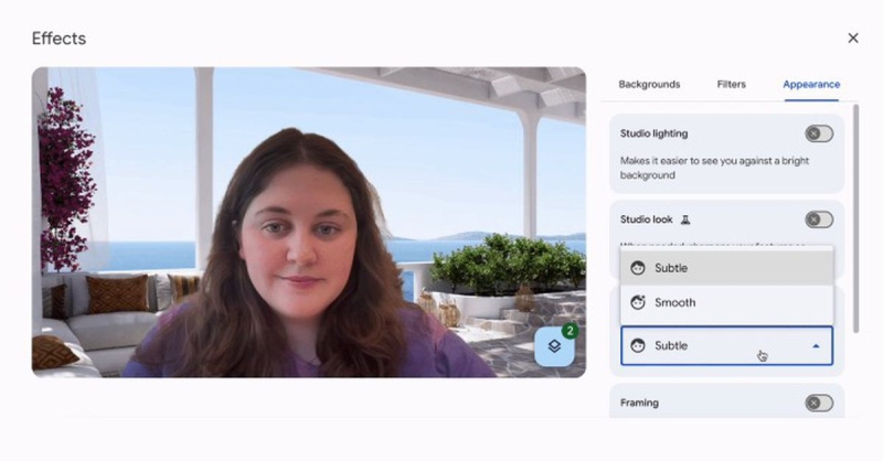 Google Meet’s face touch-up filters concern desktop