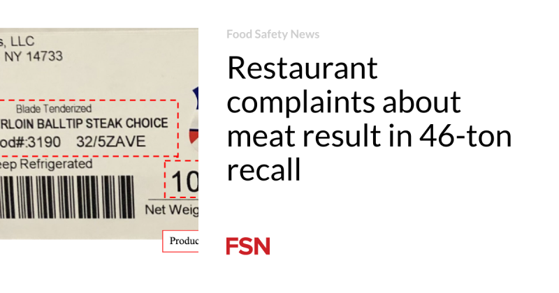 Dining establishment problems about meat lead to 46-ton recall