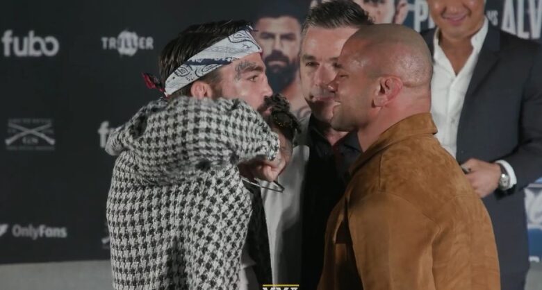 BKFC Knucklemania 4 staredowns: Mike Perry mean-mugs Thiago Alves