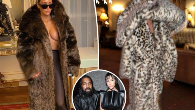 Kim Kardashian channels Kanye West’s other half Bianca Censori by using absolutely nothing however a fur coat, leggings