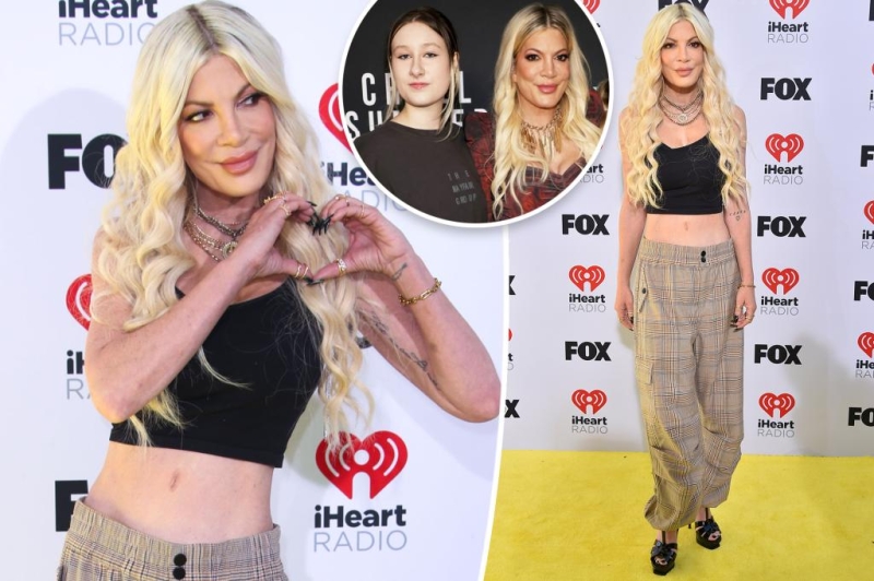 Tori Spelling used child’s leading and obtained trousers after iHeartRadio Music Awards ‘style emergency situation’