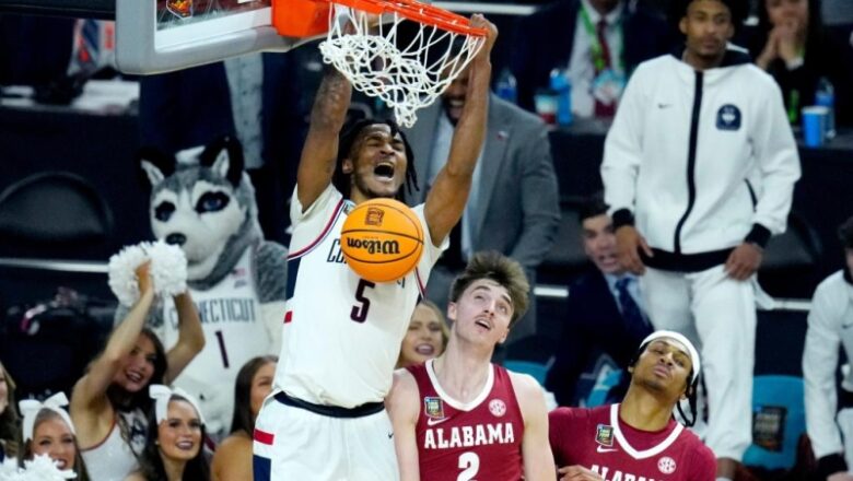 Protecting champ Connecticut go back to the NCAA title video game, beating Alabama 86-72