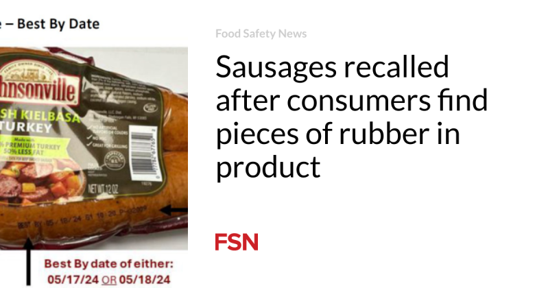 Sausages remembered after customers discover pieces of rubber in item