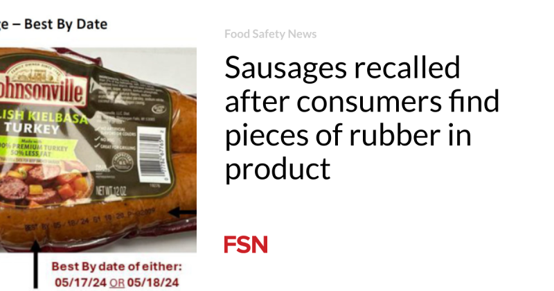 Sausages remembered after customers discover pieces of rubber in item