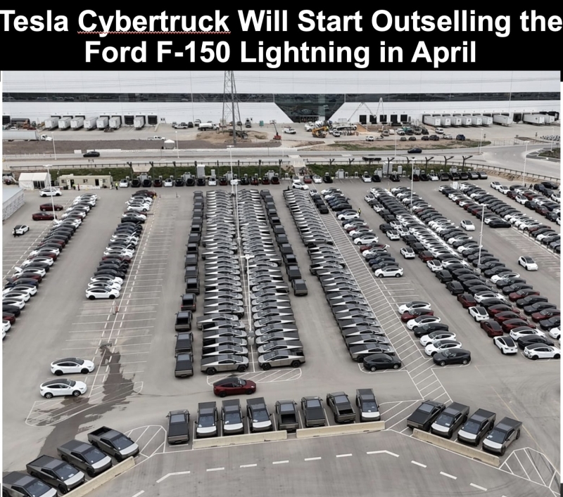 Tesla Cybertruck Will Start Outselling the Ford F-150 Lightning in April 2024