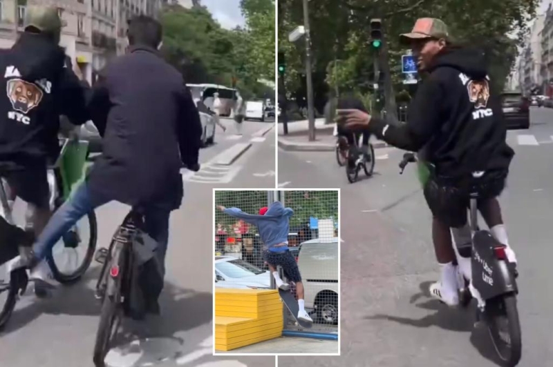 NY professional skateboarder Tyshawn Jones started his bike by complete stranger while riding in Paris: ‘Why would you do that?’