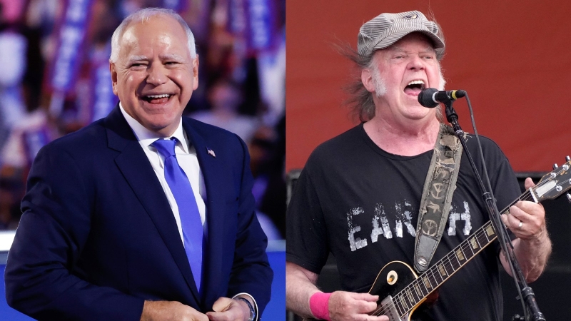 Neil Young Gives Approval to Tim Walz to Use ‘Rockin’ at the Free World’ at DNC