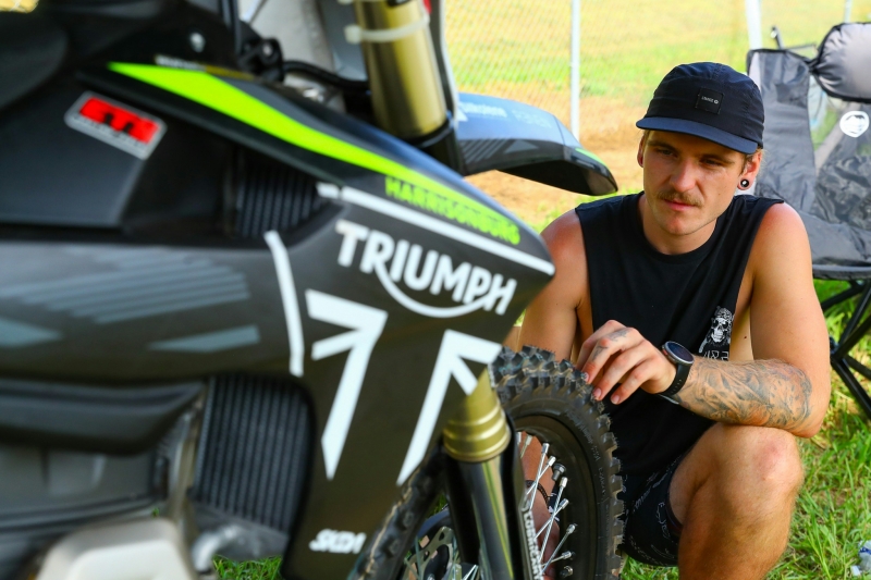 After YZ450F Blows Up at Unadilla, Bryton Carroll Racing Triumph TF 250-X at Budds Creek