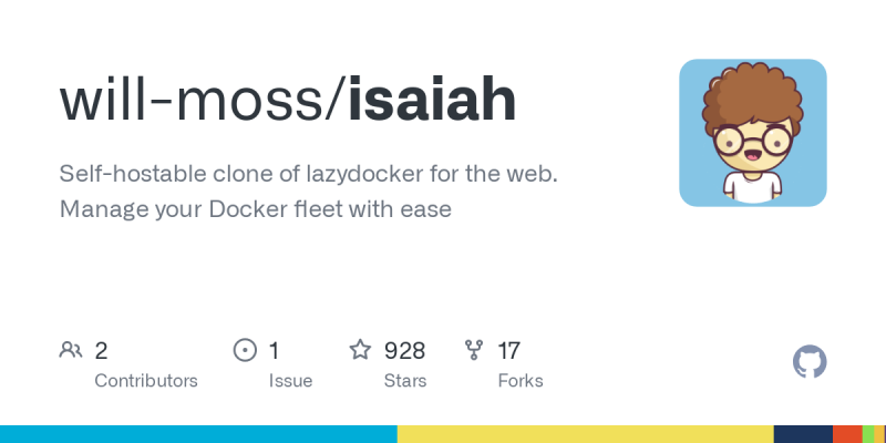 Program HN: Isaiah– open-source and self-hosted app to handle whatever Docker