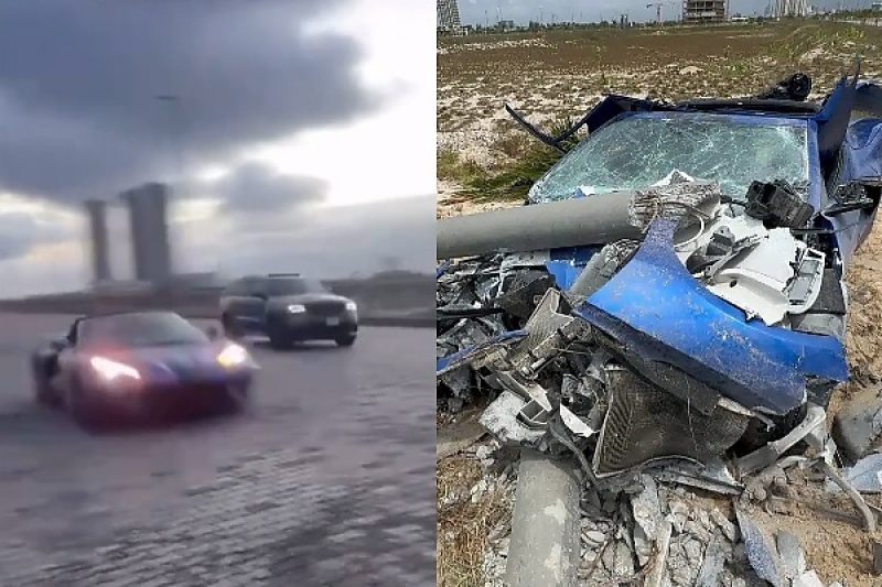 Nigerian Asks For Financial Help After Crashing Rented Chevrolet Corvette During Drag Race