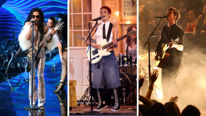 Guitars rebound at this year’s MTV VMAs– led by Lenny Kravitz, Halsey and Shawn Mendes