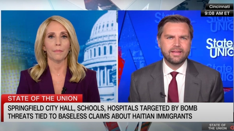 Dana Bash Shouts at JD Vance Over Debunked Immigrants Eating Pets Claims, Calls Them ‘Unsubstantiated’ With ‘Racist Undertones’|Video