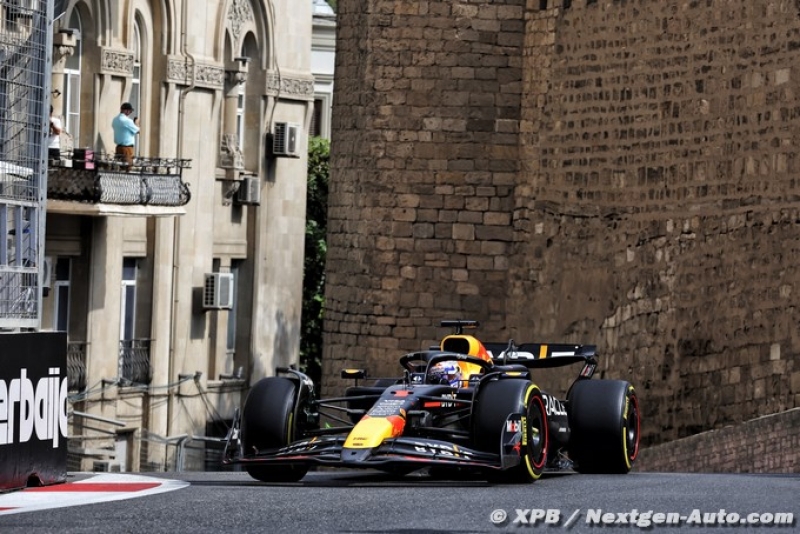 Azerbaïdjan, EL1: Verstappen en tête, Leclerc dans le mur