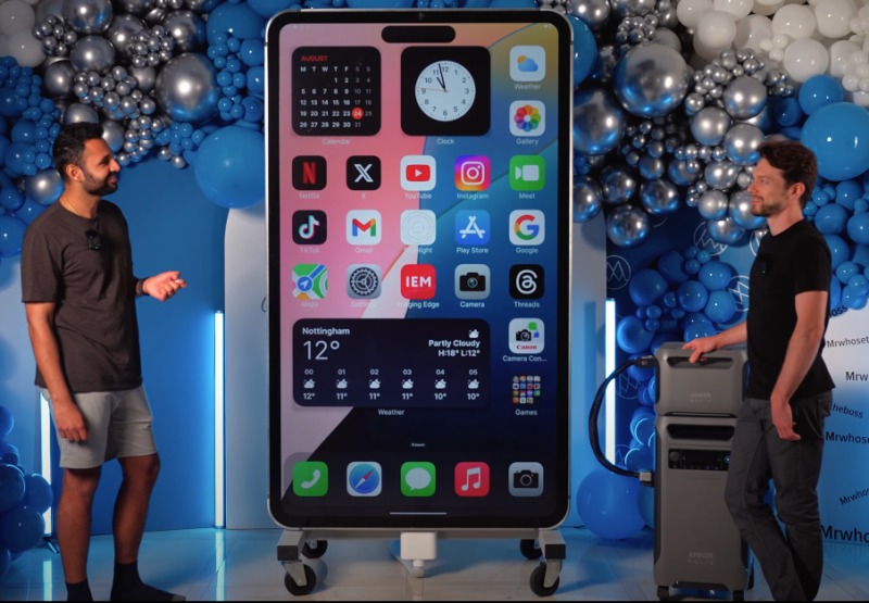 YouTubers constructed a 6 foot high working reproduction of Apple’s iPhone 15 Pro Max