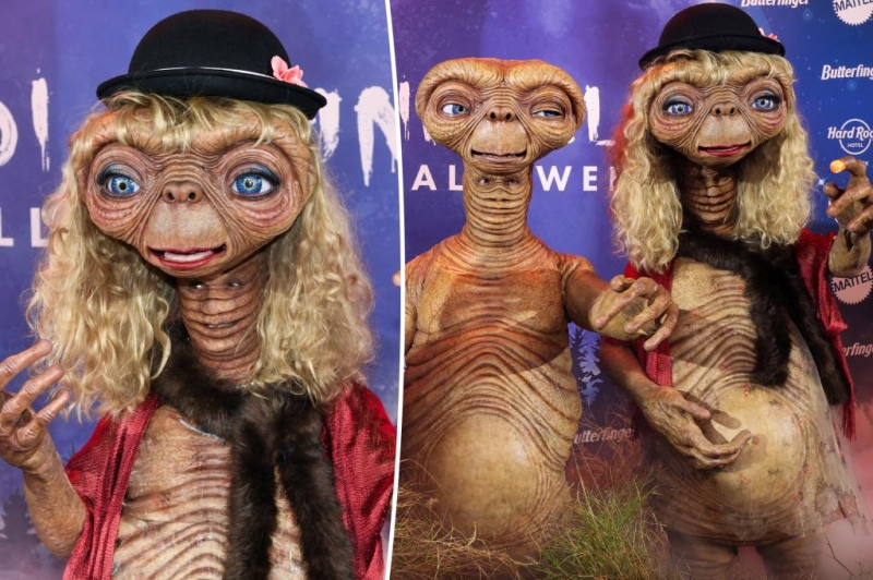 Heidi Klum and other half Tom Kaulitz both dress up as E.T. for Halloween 2024