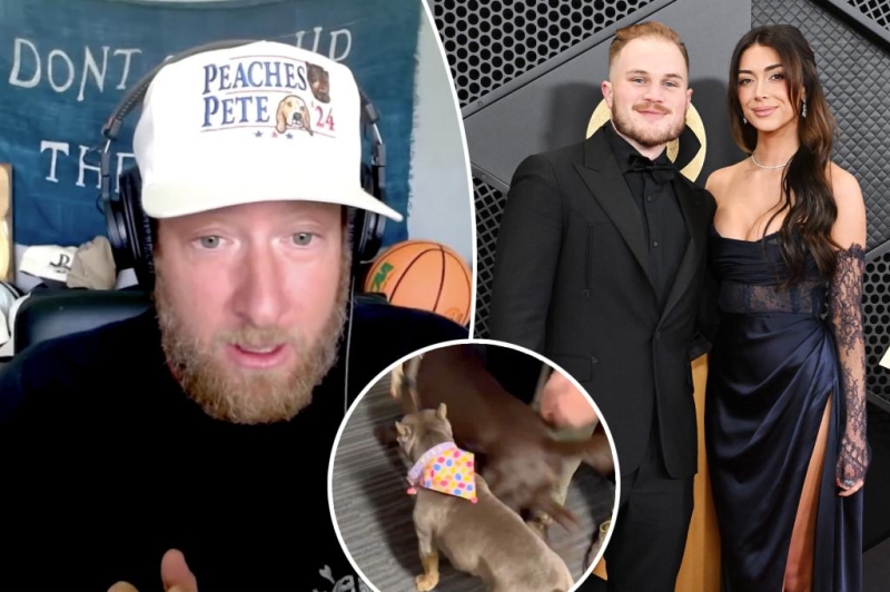 ‘Pissed’ Dave Portnoy fumes at Zach Bryan for presumably kicking his rescue pet Miss Peaches out of dressing space as nation star’s ex information separation