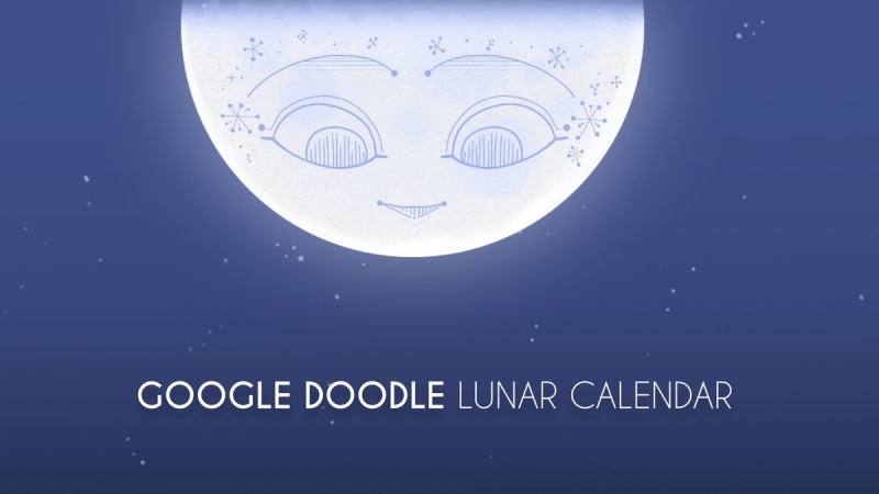 Lunar Google Doodle commemorates half-lit 3rd quarter moon monthly with interactive card video game