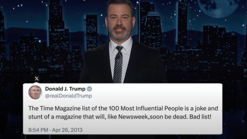 Kimmel Calls Out Trump’s Bumpy Past With Time’s ‘Person of the Year’