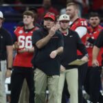 <aGeorgia's Kirby Smart Talks 'Very Unfortunate' Sideline Interference vs. Notre Dame