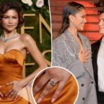 Zendaya triggers Tom Holland engagement reports with diamond ring on Golden Globes 2025 red carpet