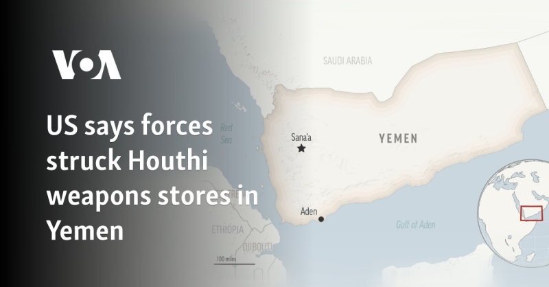 United States states forces struck Houthi weapons shops in Yemen