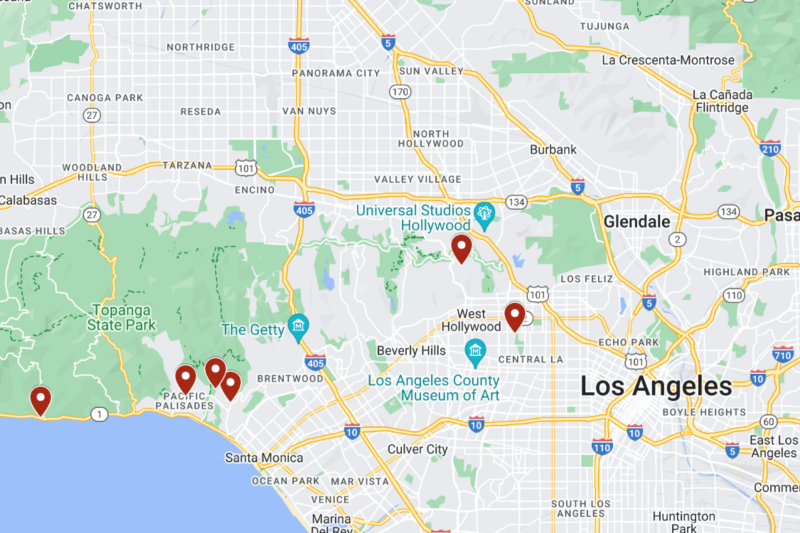 Map Shows Where Celebrity Homes Have Been Destroyed in California Wildfires